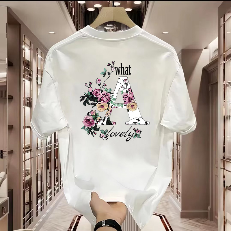 2025 NEW 2025C1044 Pure Cotton 220g White Ink Print P18 Black White S-4XL new23 WS5D