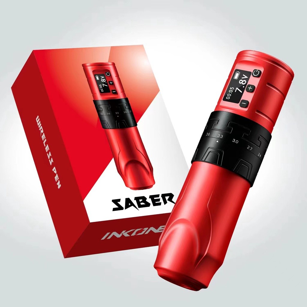 เครื่องสักไร้สาย พร้อมอะแดปเตอร์ RCA Inkone 0.1V ควบคุมด้วย PMU และ SMP