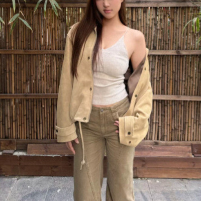 BARN Barn Style Workwear Jacket for Men and Women, High-End Old Money Style, Patchwork Leather, Turn