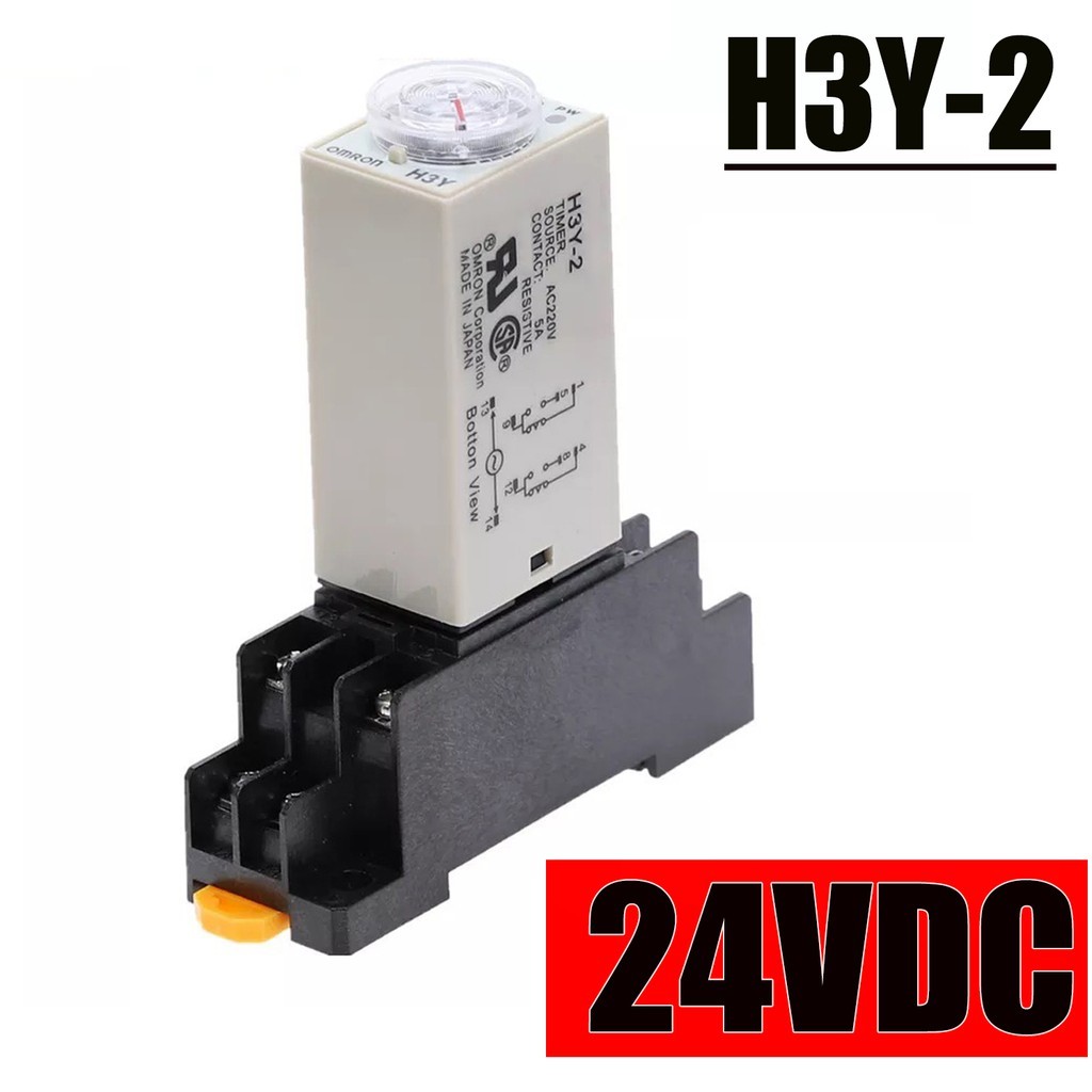 24VDC H3Y-2 Timer Relay   Time Relay with Base Socket