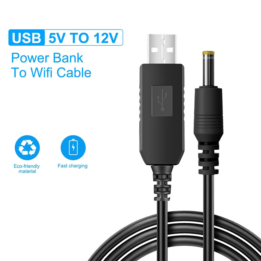 สายชาร์จ USB to DC5521 6W 12V - 0.5A 1m สีดําสําหรับอุปกรณ์สํานักงาน