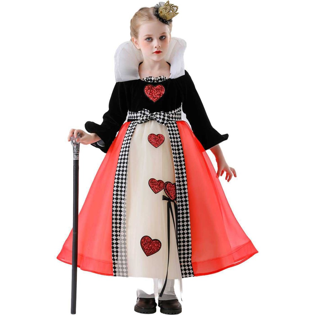 Halloween Queen of Hearts Gauze Dress สาวเจ้าหญิง Pettiskirt Red Queen ชุดคอสเพลย์ 9.28