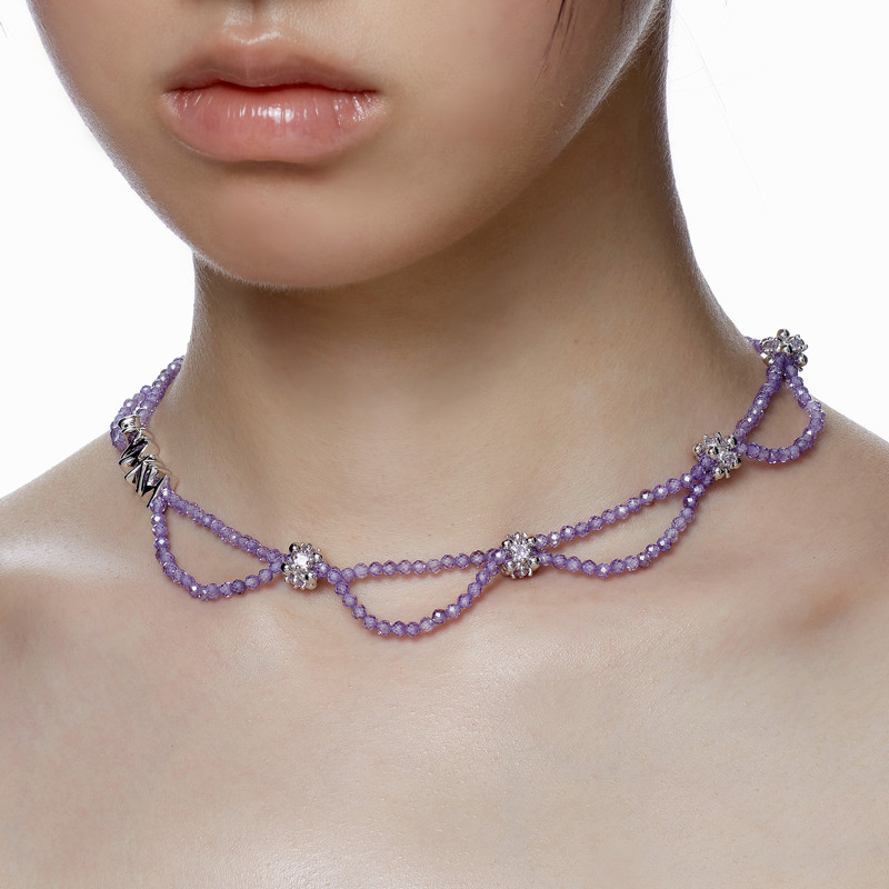 YVMIN YVMIN Ripple Series 2022 ฤดูใบไม้ร่วงฤดูหนาวใหม่ผลิตภัณฑ์สี Double-Layer อัญมณีลูกปัดสร้อยคอมุ