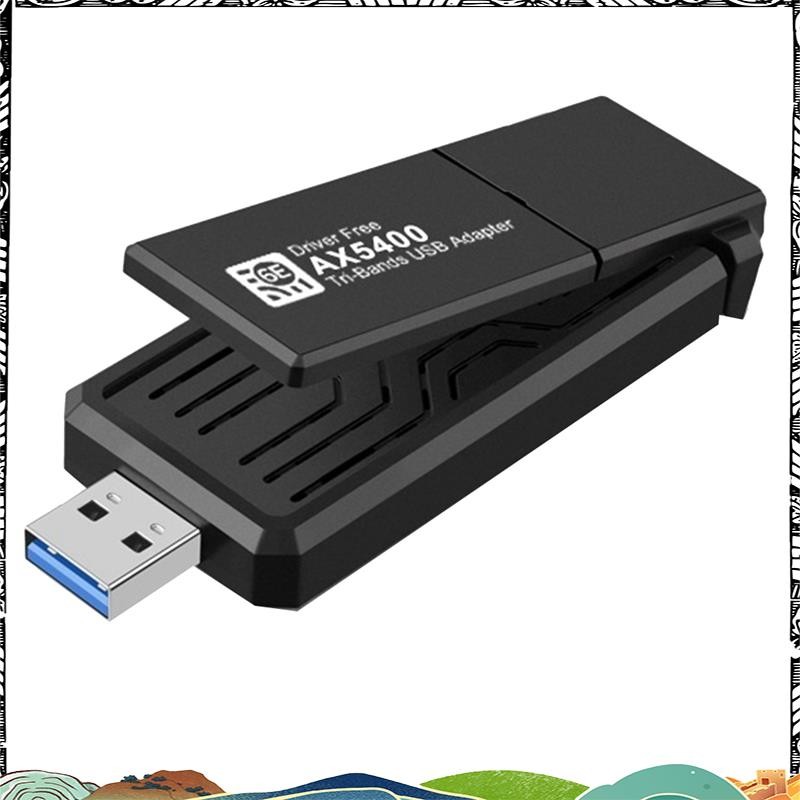 Super AX5400 6E อะแดปเตอร์ USB การ์ดไร้สาย 2.4G/5G/6GHz Tri-Band 5400Mbps USB3.0 WiFi6E อะแดปเตอร์สํ