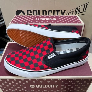 Gold city GC-NS901 ** รองเท้าสลิปออนผ้าใบแฟชั่นทรงคลาสสิค ลายหมากรุก (โกลด์ซิตี้) Size : 39-45
