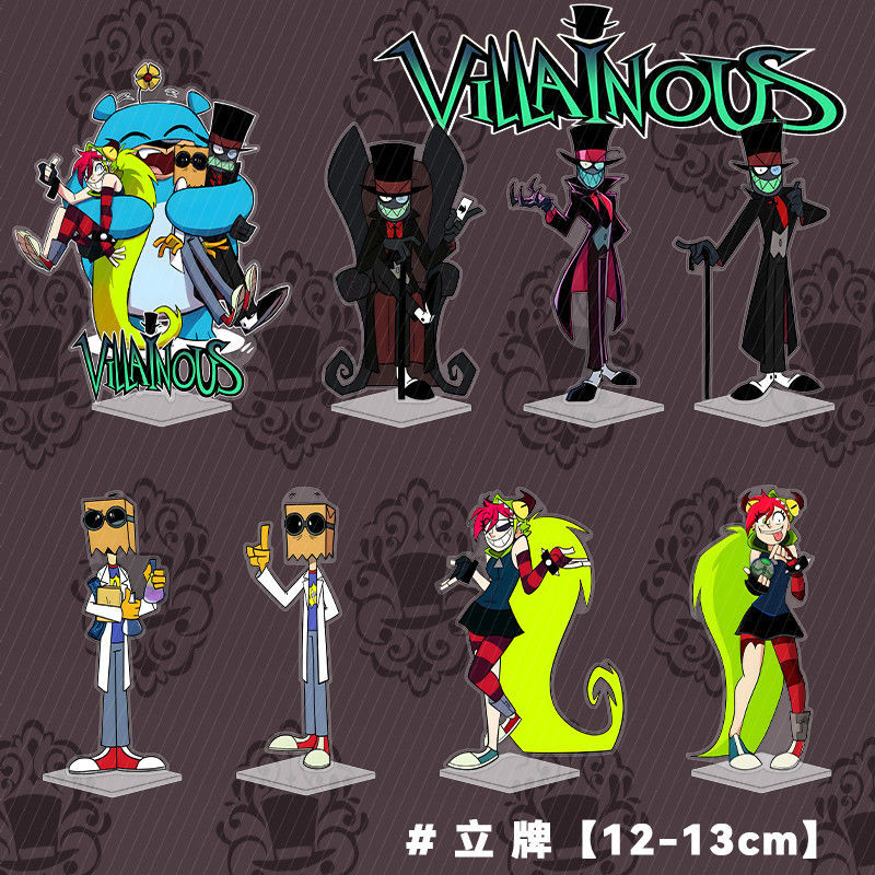 Villainous Plate Desk Decor หมวกสีดํา Standee Dr. Flug Collection เครื่องประดับ Accesorios ตุ๊กตาอะคริลิค Demencia บทความตกแต่ง