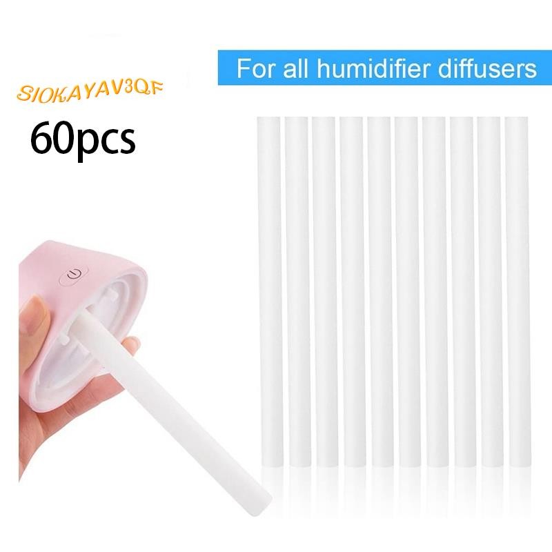 60 ชิ้นสําลีกรองเติม Sticks เปลี่ยน Wicks สําหรับแบบพกพาส่วนบุคคล USB Powered Humidifiers Aroma Make