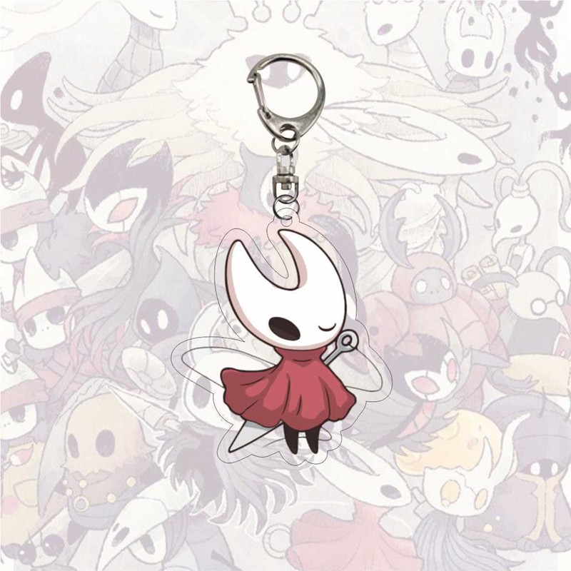 เกม Hollow Knight พวงกุญแจอุปกรณ์เสริมการ์ตูนอะนิเมะรูปพวงกุญแจอะคริลิคสําหรับกระเป๋าจี้แขวน Char