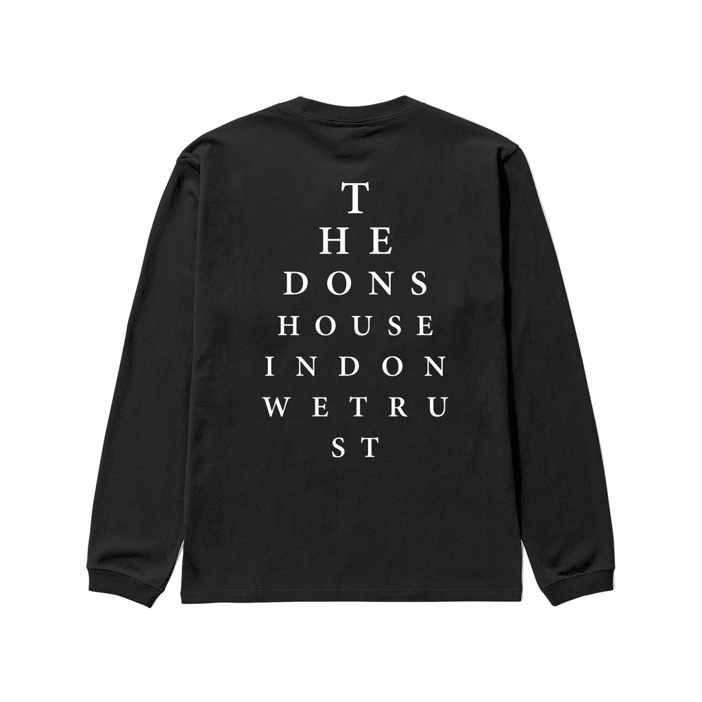 The Dons House ALFABET BLACK LS - เสื้อยืดแขนยาวแขนยาวพิมพ์ลายสกรีนสําหรับผู้ชายและผู้หญิง