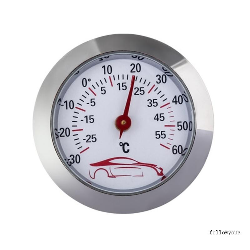 Fol Dial- Type Analog Temp Monitor Mini Car 43mm Round Temperature Gauge