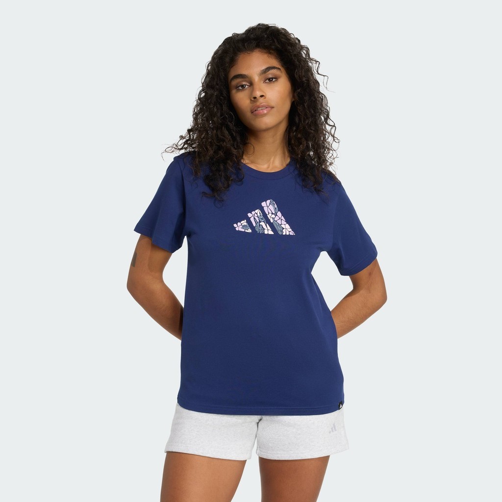 adidas Lifestyle Soft Side Graphic Tee Women Blue JM4439