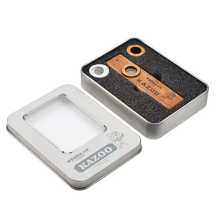 Adeline ไม้ kazoo kazoo ขลุ่ยกีตาร์ Ukulele Companion ชุดการ์ดขลุ่ยฟรีฟิล์มขลุ่ยกล่องโลหะ