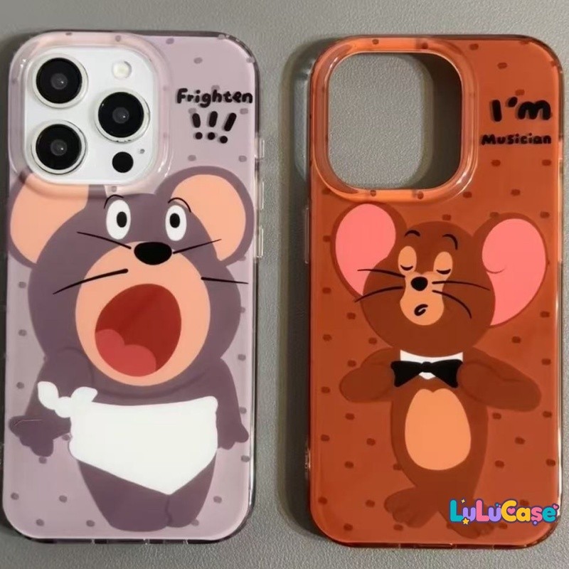 เคสไอโฟน Oppo A5i A3Pro A3X A38 A18 A60 A16 A7 A55 A11 A5s A12 A3s A15 A54 A3 A58 A52 A17 ปกอ่อนเมาส์ตลกคู่รัก