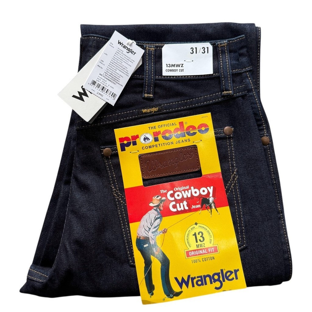 ยีนส์ชาย เท่มาก Wrangler 13 MWZ cowboy cut กระบอกตรง 13 ออนซ์   ไม่ยืด เป้าซิป  ของแท้จากช็อป