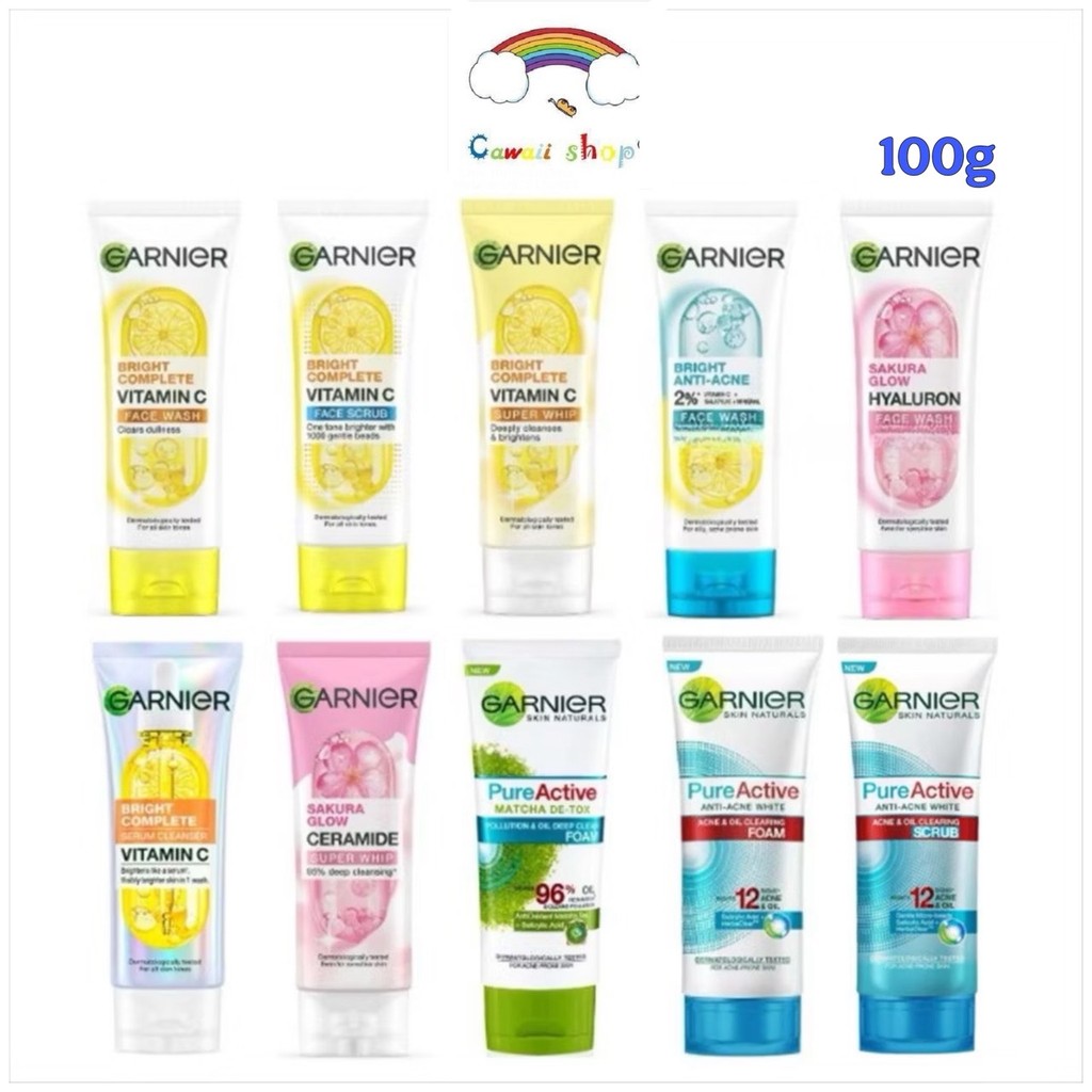 Garnier โฟมล้างหน้า 100กรัม การ์นิเย่  ผลิตภัณฑ์ทำความสะอาดผิวหน้า