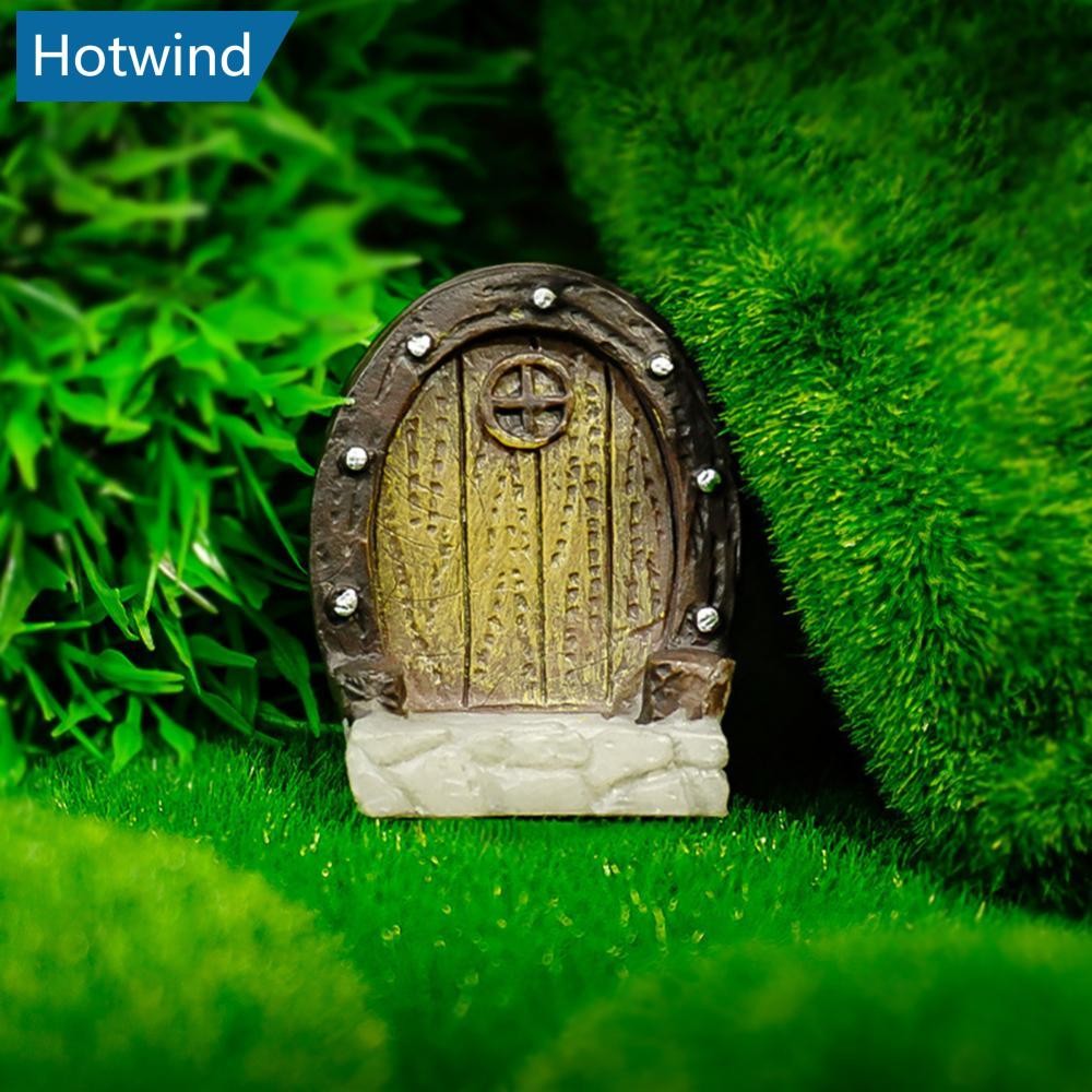 HW Fairy ประตูสําหรับ Terrarium Miniature ไม้ประตู Decor ตุ๊กตา Fairy Garden Mini ประตู Aquarium Fai