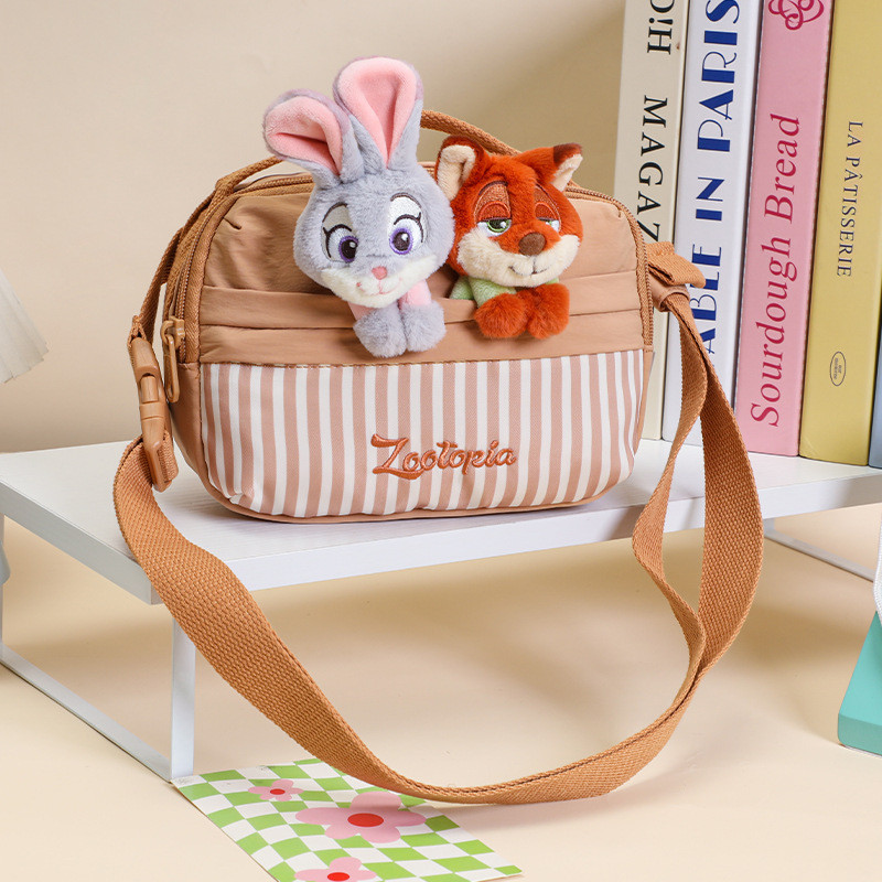 ตุ๊กตาอนิเมะ Disney แท้ Judy Nick Stitch และ Little Golden Mickey Minnie พร้อมกระเป๋า Messenger - รูปที่ 4