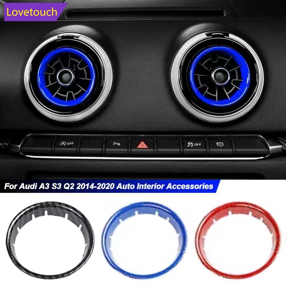 LOVETOUCH 4 ชิ้นรถ Air Outlet ตกแต่งแหวนสติกเกอร์รูปลอกเครื่องมือสําหรับ Audi A3 S3 Q2 2014-2020 อุป