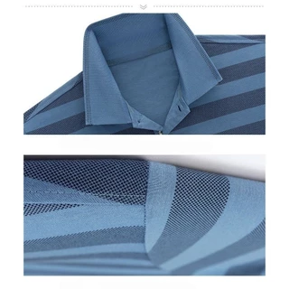 Chaistyle เสื้อโปโลผู้ชายลายทาง ดพ่อ ไซส์ใหญ่ เย็บสีแขนสั้น แบบหลวม