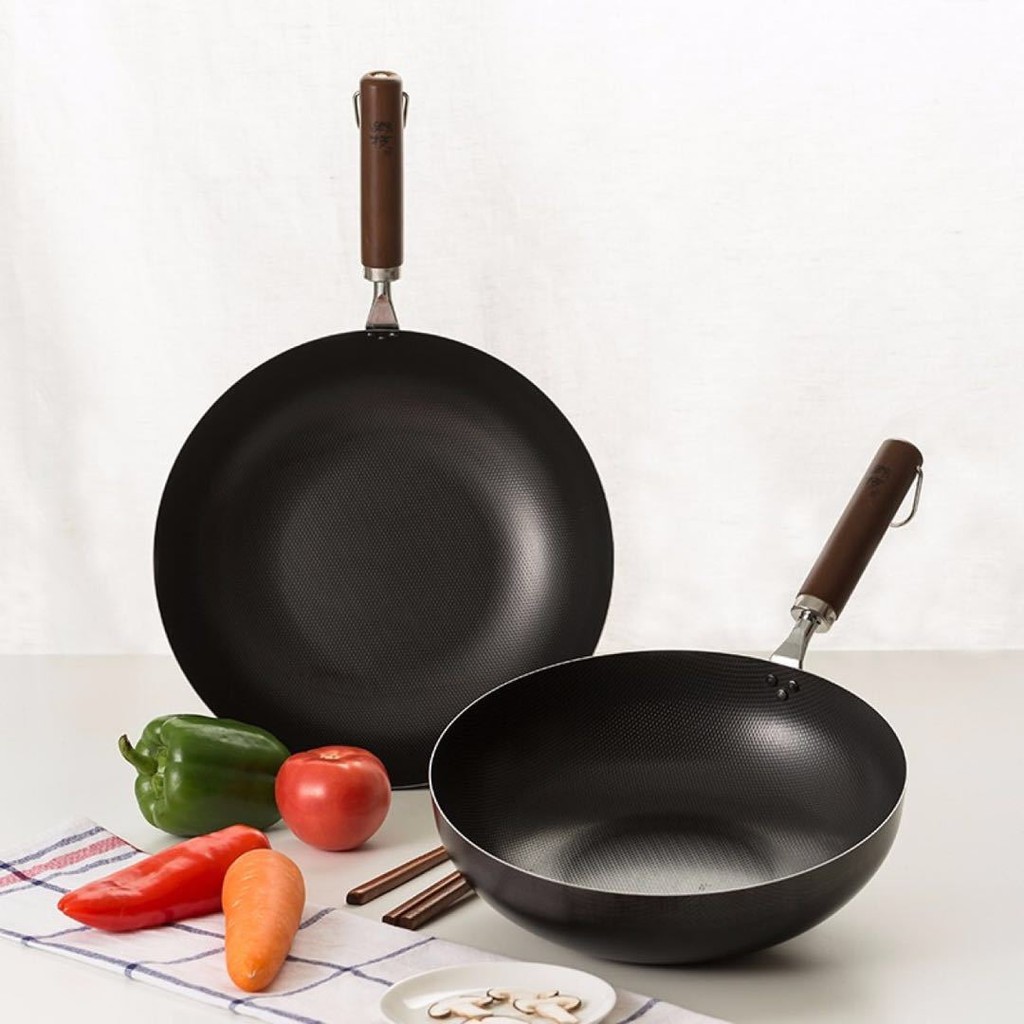 YOSHIKAWA YOSHIKAWA ญี่ปุ่นนําเข้าเทคโนโลยีประเทศกระทะเหล็กดัดกระทะไม่เคลือบกระทะเหล็ก