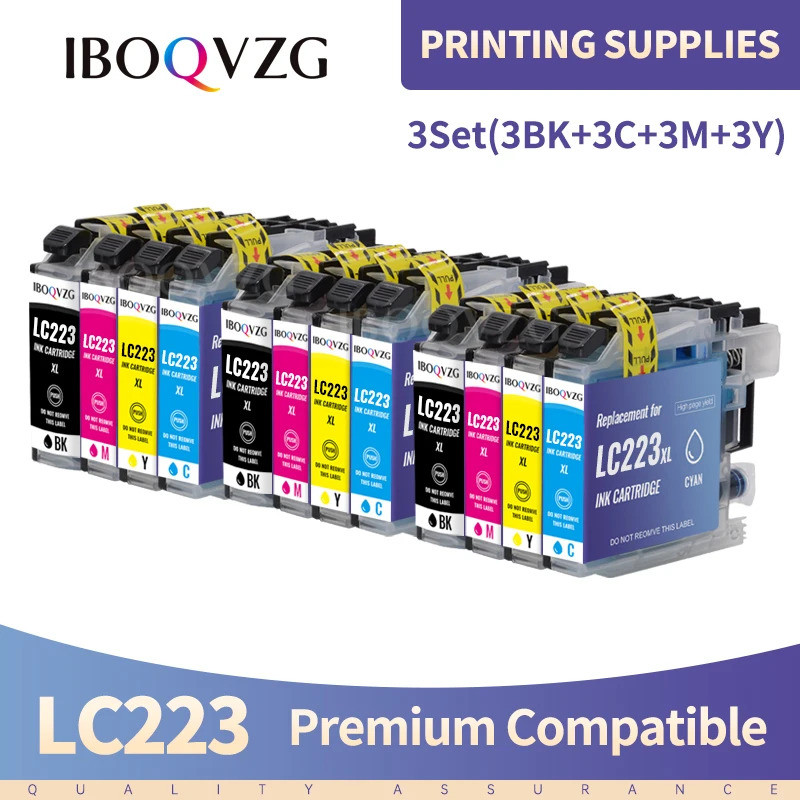 IBOQVZG LC223 LC221 LC 223 ตลับหมึกสําหรับ Brother ตลับหมึกเครื่องพิมพ์ DCP-J562DW J4120DW MFC-J480D