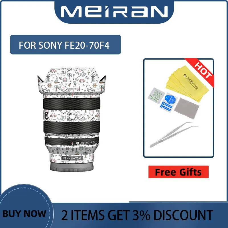 สําหรับ Sony FE20-70F4 20-70mmF4 กล้องเลนส์ป้องกัน Coat Wrap ฟิล์มป้องกันฟิล์ม Decal Anti-Scratch 20