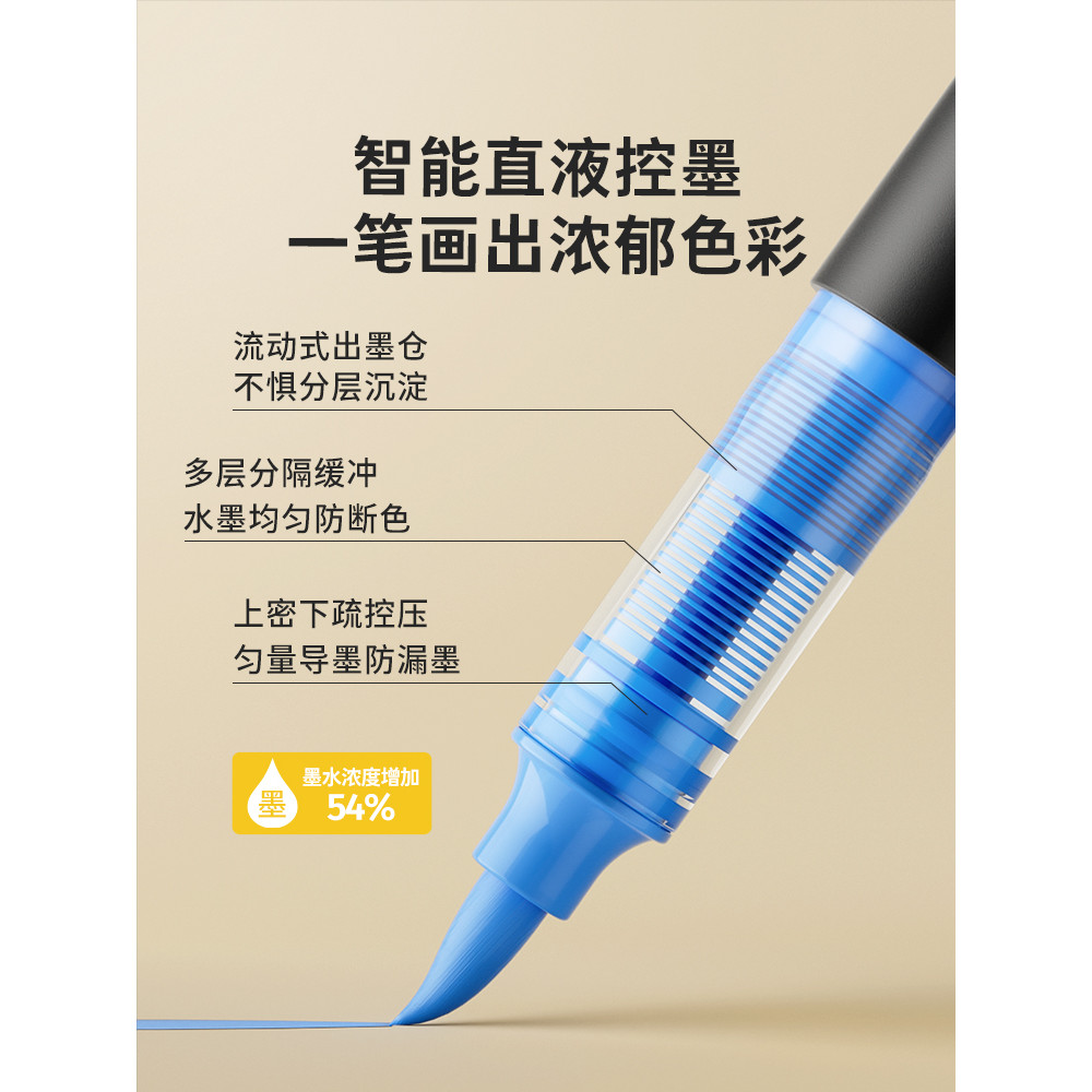 แนะนํา ENMY ENMY กล่องสีดําขนาดเล็กตรง Liquid Soft Tip อะคริลิค Marker เด็กนักเรียนภาพวาดชุดปากกากระ