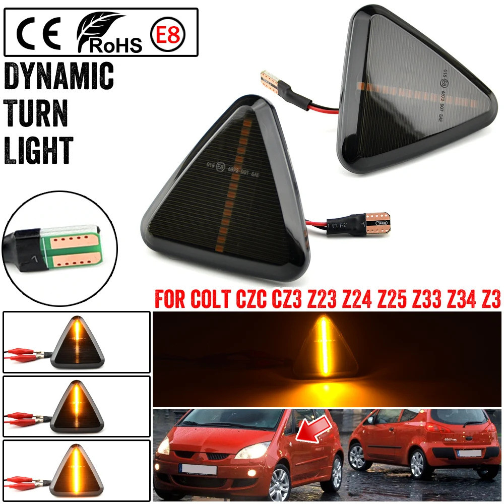 LED แบบไดนามิก Blinker ด้านข้าง Marker Fender ไฟเลี้ยวสําหรับ Mitsubishi Colt CZC CZ3 Z23 Z24 Z25 Z3