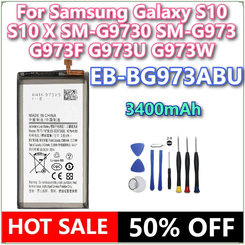 ยี่ห้อใหม่ EB-BG973ABU 3400mAh แบตเตอรี่โทรศัพท์มือถือสําหรับ Samsung Galaxy S10 S10 X SM-G9730 SM-G