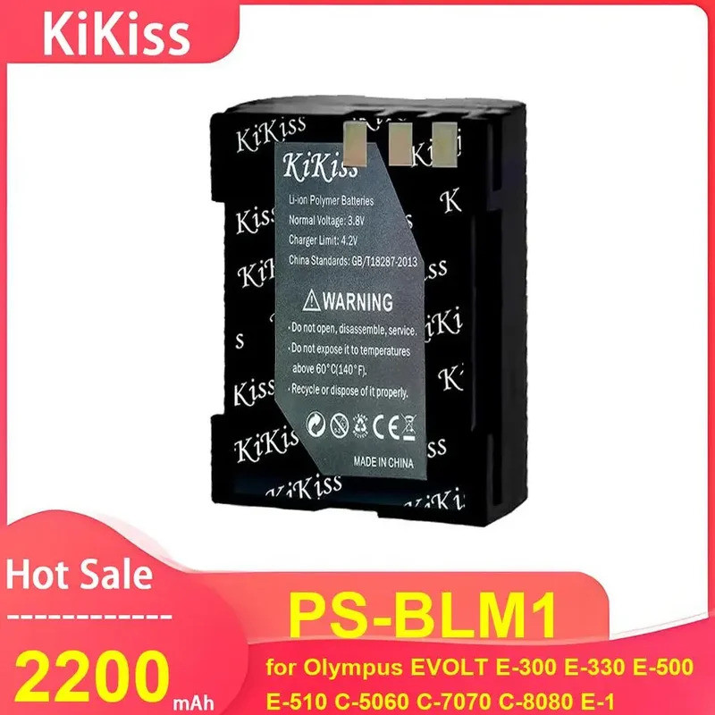 KiKiss แบตเตอรี่กล้องสําหรับ Olympus EVOLT E-300 E-330 E-500 E-510 C-5060 C-7070 C-8080 E-1 ,PS-BLM1