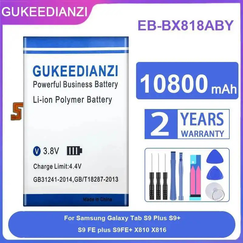 น้ําหนักเบาสําหรับ Samsung Galaxy Tab S9 Plus S9 + FE S9FE + X810 X816 แบตเตอรี่แท็บเล็ต EB-BX818ABY