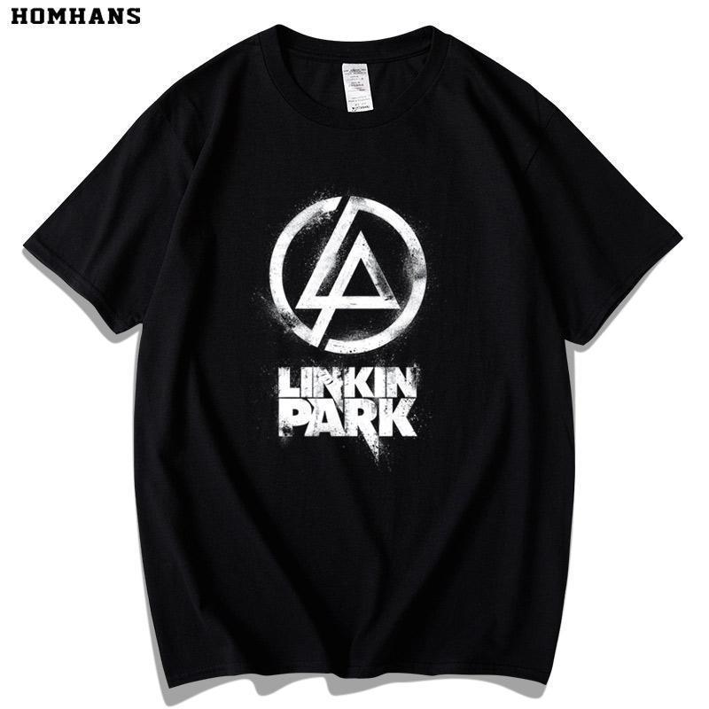 สีแดงเกาหลี linkin park เสื้อยืดแขนสั้นผู้ชายผู้หญิง linkin park ยุโรปอเมริกันเพลง Rock Band อินเทรน
