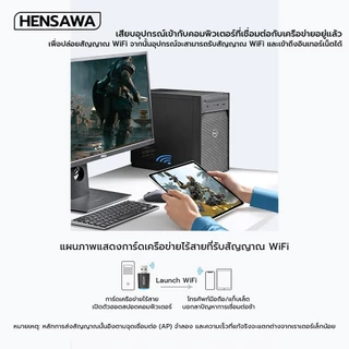 HENSAWA รุ่น PC321 USB WiFi6 Adapter AX900 ตัวรับสัญญาณ Wifi Dual Band 2.4G / 5GHz สําหรับ PC แล็ปท็อ