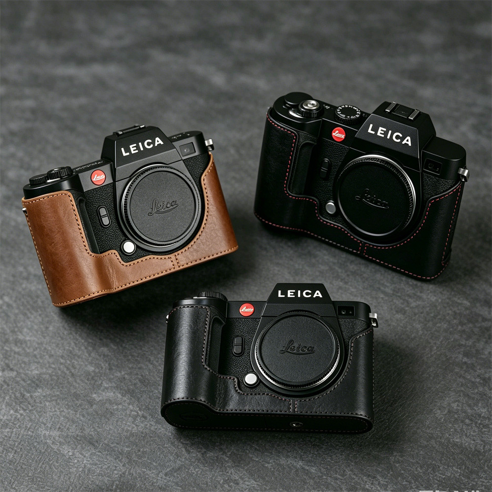 ของแท้หนัง SL2 กระเป๋ากล้องครึ่งสําหรับ Leica SL2 SL2-S