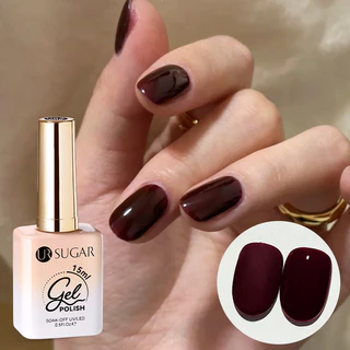 【Local】UR SUGAR 15ml Dark Red เล็บเจลกึ่งถาวรเคลือบเงา Soak Off Glitter Nail Art Base Top Coat UV LED เจล