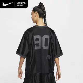 Nike Women's Sportswear Street Oversized Short-Sleeve Graphic Jersey Top - Black [HJ0281-010]