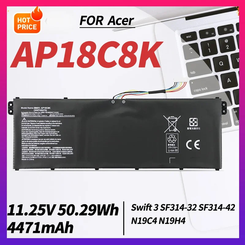 AP18C8K แบตเตอรี่แล็ปท็อปสําหรับ Acer Aspire 3 SF314-52 SF314-54N Aspire 5 A514 A515 A715 A317 A715 