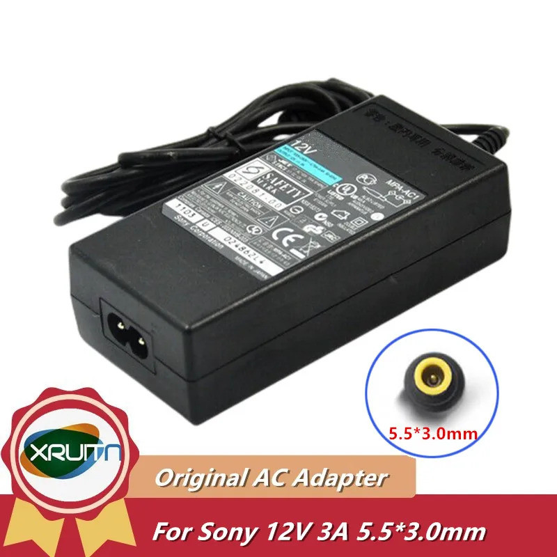 Original 12V 3A 36W AC Adapter Charger สําหรับ Sony BRC-H700 MPA-AC1 EVI-D70P EVI-D100P BRC-300P Ved