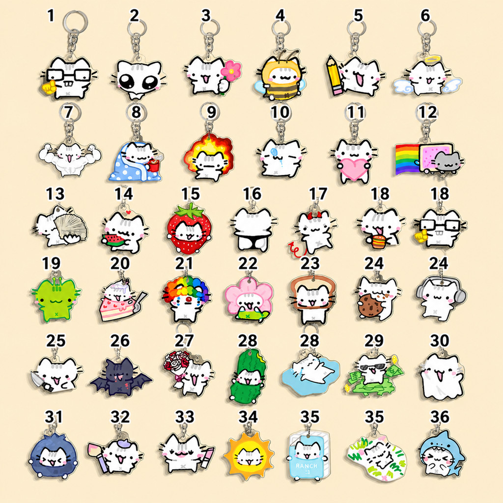 Funny Cat Character Keychain Student Gift Bag Women's Bag Cute Things Gift For Best Friends Wholesale Gifts Kitty