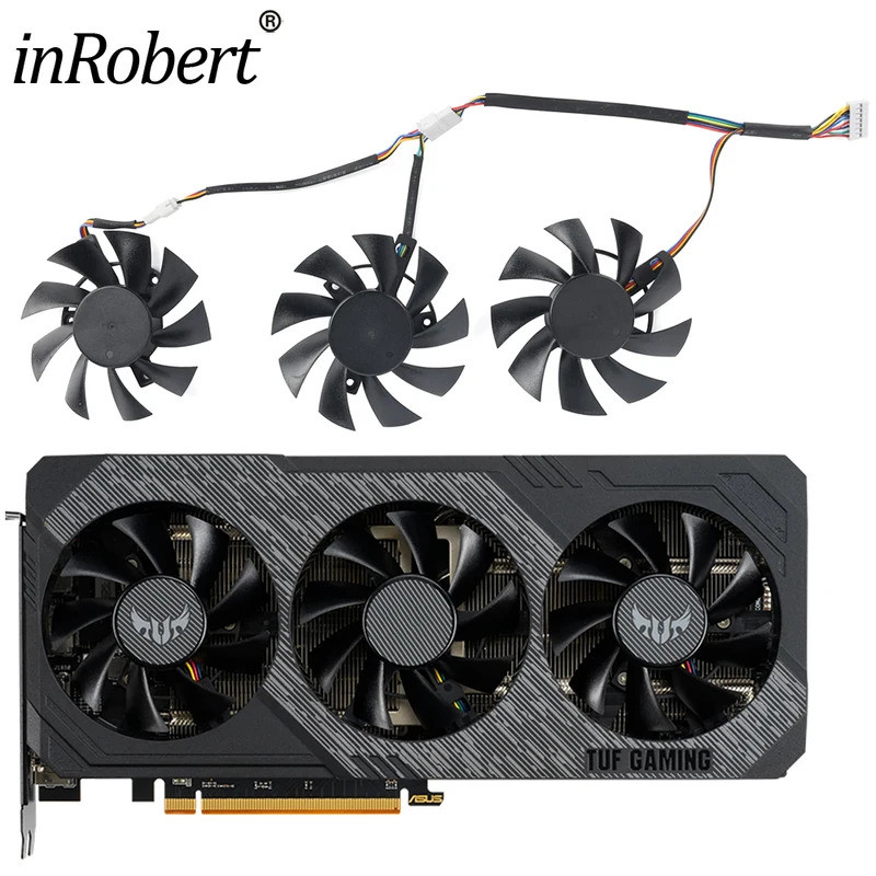 * ใหม่การ์ดพัดลมระบายความร้อนสําหรับ ASUS Radeon RX 5700 XT 8GB TUF X3 OC 1660 Ti SUPER 1660 6GB TUF