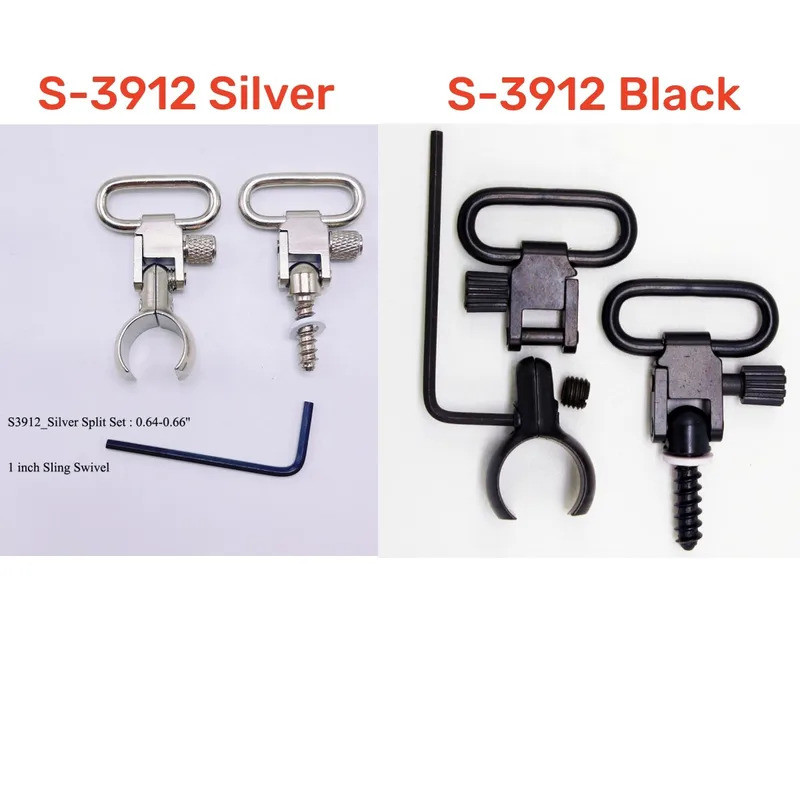 S3912 QD Sling Swivels Lever Action Split Band (0.64-0.66) สีเงิน/สีดํา
