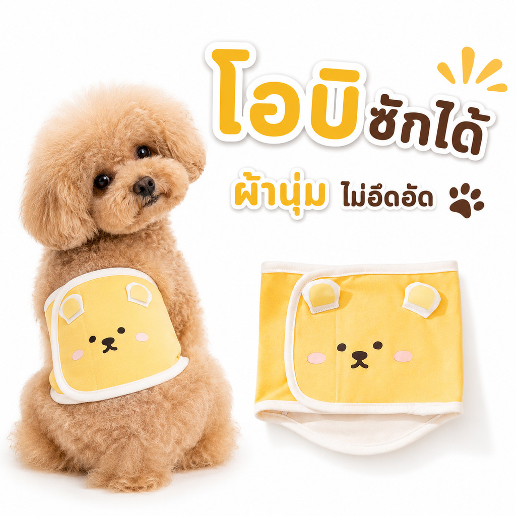 โอบิ ผ้าอ้อมสุนัขเพศผู้ แบบซักได้