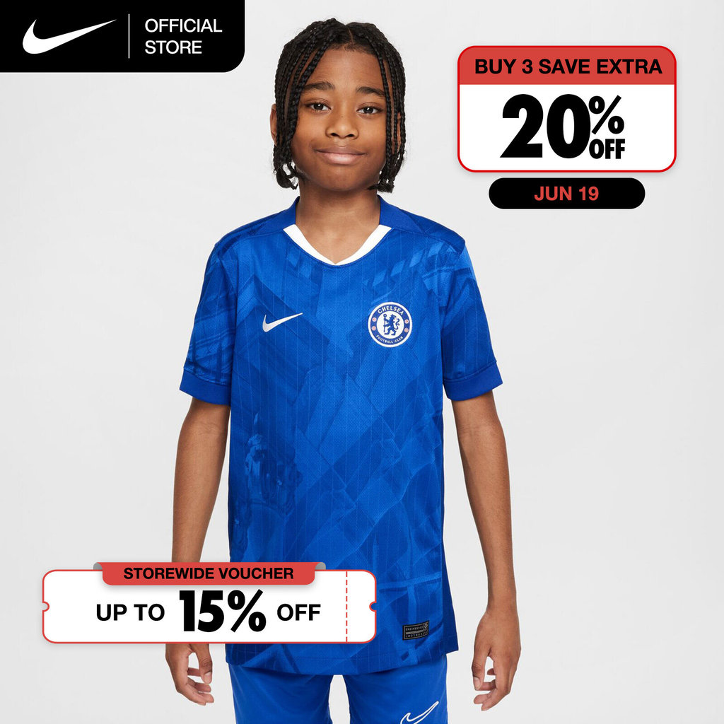 Nike Dri-FIT Older Kids' Chelsea F.C. 2025/26 Stadium Home Football Replica Shirt - Rush Blue [HJ5285-496]
