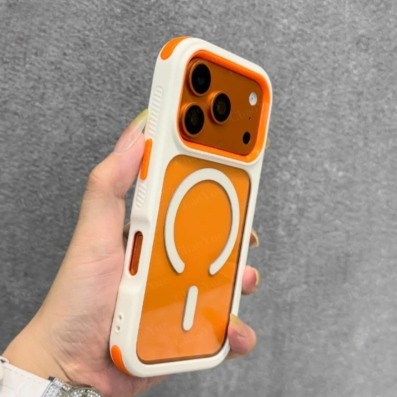 3-in-1 เคสโทรศัพท์แม่เหล็กใส PC TPU สําหรับ IPhone 18 17 16 15 14 Plus 13 12 11 Pro Max หนาโปร่งใสกันกระแทกฝาหลังเคสแข็งป้องกัน