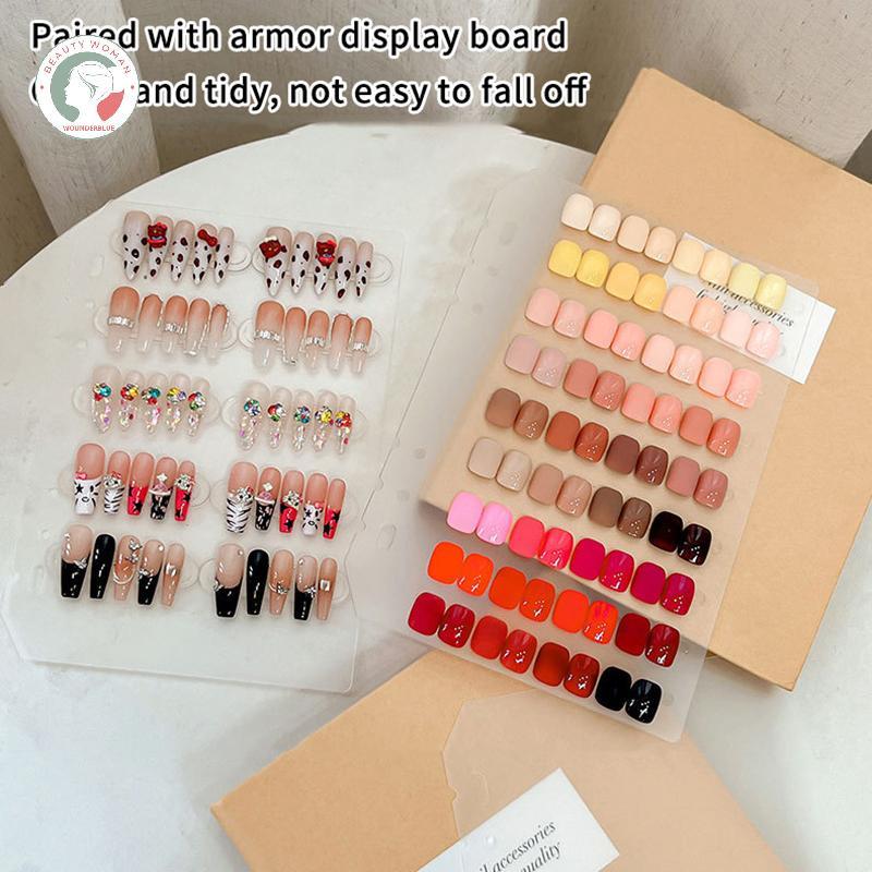 [OU] 60 ชิ้นโปร่งใสเทปกาวคู่เล็บปลอมขาตั้งจอแสดงผลเล็บเครื่องมือ TH
