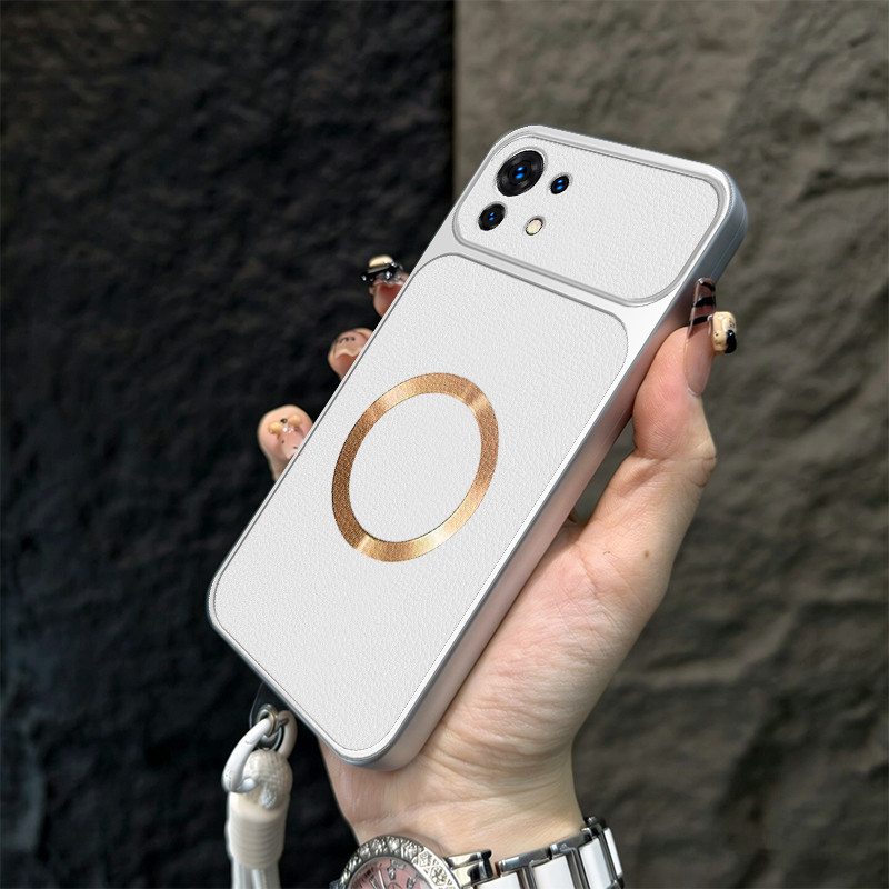 สําหรับ xiaomi 11 lite 5G ne 15T 15T pro 5Gใ Lambskinซิลิโคนกันกระแทกป้องกันกรณีไร้สายแม่เหล็กฟรีLanyard TPDT-JSWX