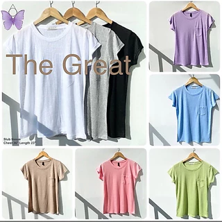 เสื้อยืดคอกลมมีกระเป๋า ผ้าสลาฟ