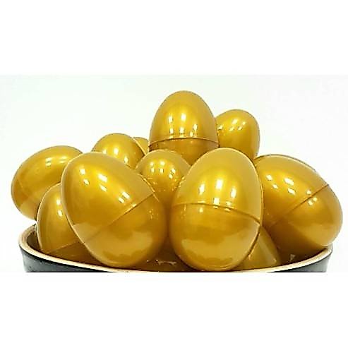 ไข่จับฉลาก ไข่สีทองเล็กไข่พลาสติกสีทองขนาด4.3*3.3ซม. ไข่รางวัล
