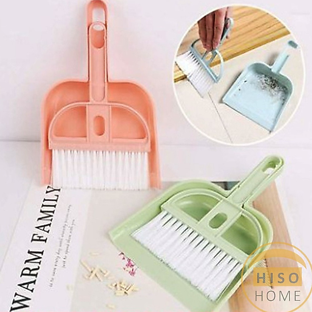 Hiso แปรงพร้อมที่โกยผง แปรงปัดฝุ่นพร้อมที่โกยผง ที่ปัดฝุ่น  Desktop Mini Cleaner