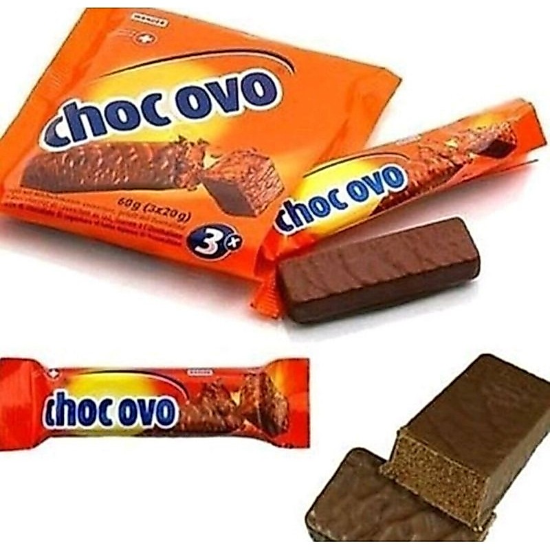 Choc Ovo โอวัลตินอัดแท่ง โอวัลตินบาร์เข้มข้นจากประเทศสวิสเซอร์แลนด์ 1 แพคมี3ห่อ